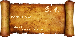 Bede Anna névjegykártya
