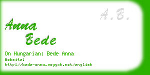 anna bede business card